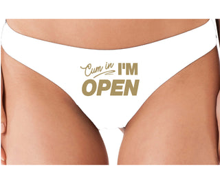 Cum In I'm Open - White Thong