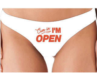 Cum In I'm Open - White Thong