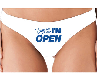 Cum In I'm Open - White Thong