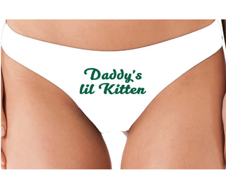 Daddys Little Kitten - White Thong