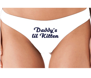 Daddys Little Kitten - White Thong