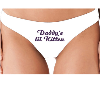 Daddys Little Kitten - White Thong