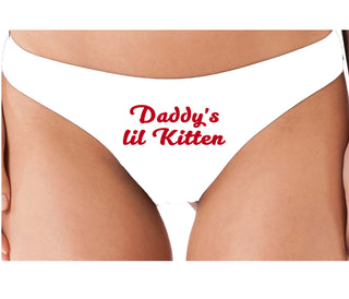 Daddys Little Kitten - White Thong