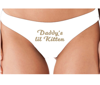 Daddys Little Kitten - White Thong