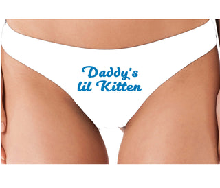 Daddys Little Kitten - White Thong