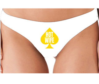 Hot Wife Spade Symbol - White Thong