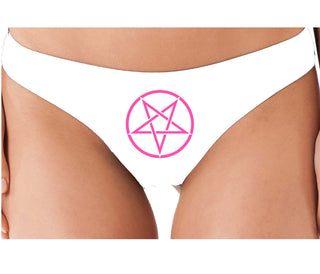 Inverted Pentagram - White Thong