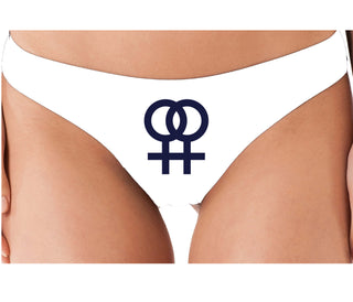 Lesbian Sign - White Thong