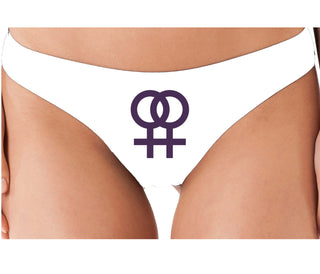 Lesbian Sign - White Thong