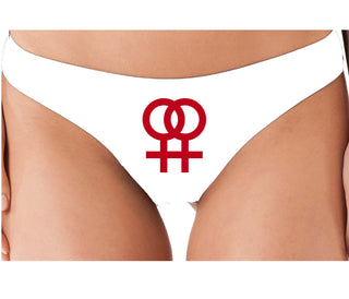 Lesbian Sign - White Thong