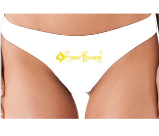 Snow Bunny - Queen of Spades - White Thong