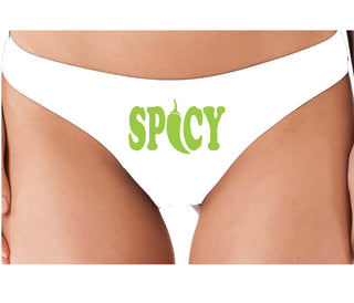 Spicy - Cute Pepper Logo - White Thong