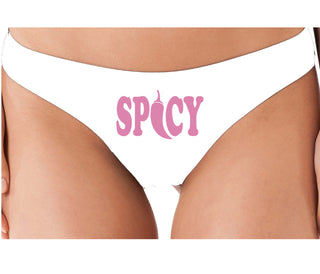 Spicy - Cute Pepper Logo - White Thong