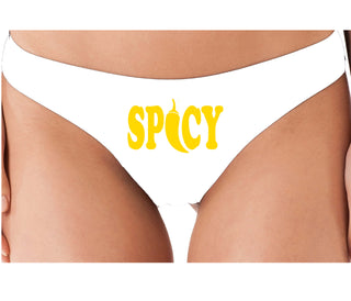 Spicy - Cute Pepper Logo - White Thong