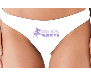 Save A Broom - Ride Me - Witch - White Thong