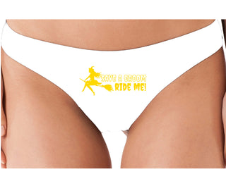 Save A Broom - Ride Me - Witch - White Thong