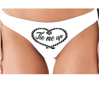 Tie Me Up - Cute Rope Design - White Thong