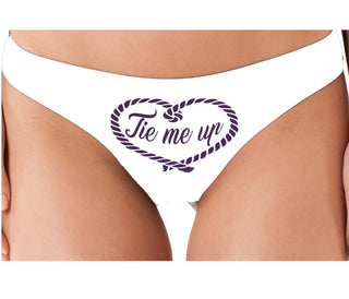 Tie Me Up - Cute Rope Design - White Thong