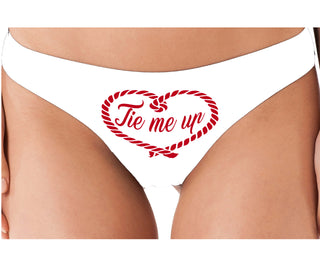 Tie Me Up - Cute Rope Design - White Thong