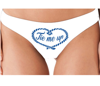 Tie Me Up - Cute Rope Design - White Thong