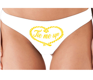 Tie Me Up - Cute Rope Design - White Thong