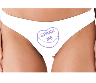 Valentines Day Candy - Spank Me - White Thong