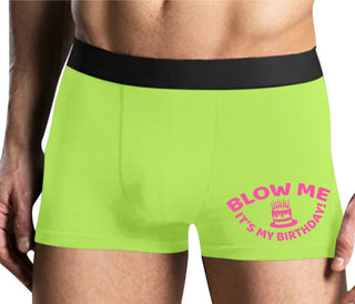 Blow Me Its My Birthday - Yellow Boxer Brief