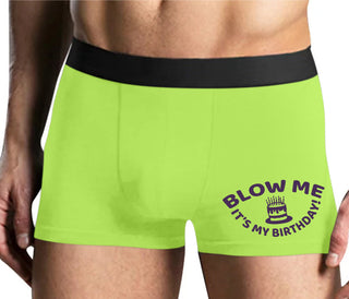 Blow Me Its My Birthday - Yellow Boxer Brief