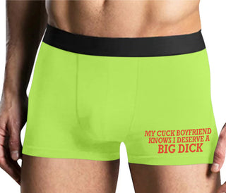 My Cuck Boyfriend Knows I Deserve A Big Dick - Yellow Boxer Brief