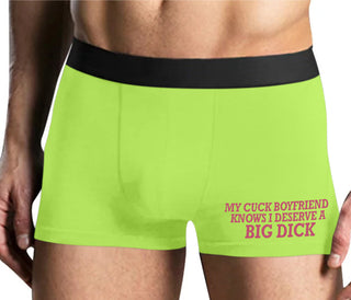 My Cuck Boyfriend Knows I Deserve A Big Dick - Yellow Boxer Brief