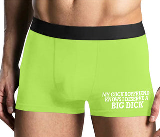 My Cuck Boyfriend Knows I Deserve A Big Dick - Yellow Boxer Brief