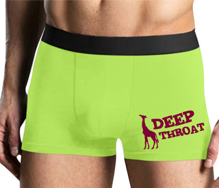 Deep throat - Giraffe Funny Logo - Yellow Boxer Brief