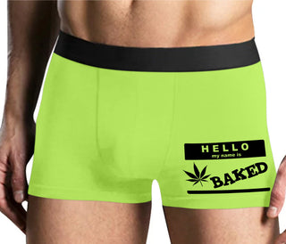Hello My Name Is Baked - Yellow Boxer Brief