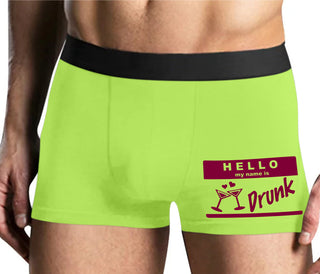 Hello My Name Is Drunk - Yellow Boxer Brief