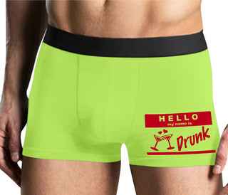 Hello My Name Is Drunk - Yellow Boxer Brief