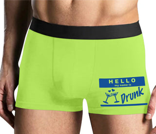 Hello My Name Is Drunk - Yellow Boxer Brief