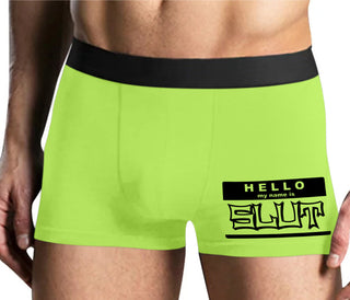 Hello My Name Is Slut - Yellow Boxer Brief
