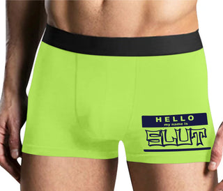 Hello My Name Is Slut - Yellow Boxer Brief