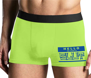 Hello My Name Is Slut - Yellow Boxer Brief