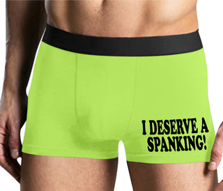I Deserve A Spanking - Yellow Boxer Brief