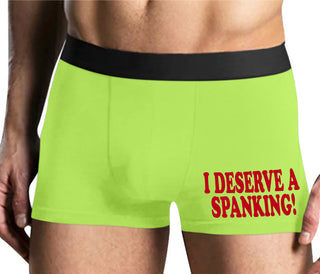 I Deserve A Spanking - Yellow Boxer Brief