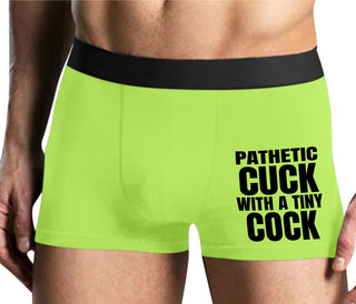 Pathetic Cuck With A Tiny Cock - Yellow Boxer Brief