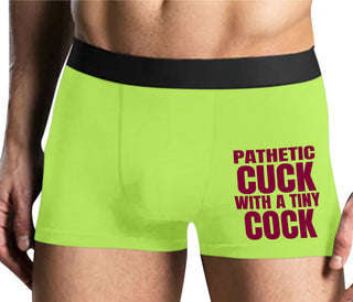 Pathetic Cuck With A Tiny Cock - Yellow Boxer Brief