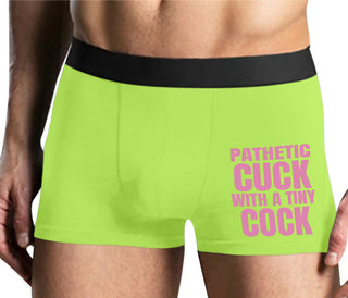 Pathetic Cuck With A Tiny Cock - Yellow Boxer Brief