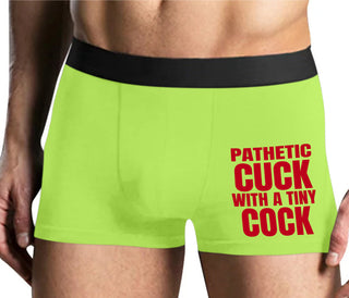 Pathetic Cuck With A Tiny Cock - Yellow Boxer Brief