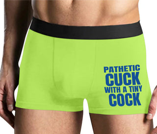 Pathetic Cuck With A Tiny Cock - Yellow Boxer Brief