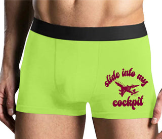 Slide Into My Cockpit - Yellow Boxer Brief