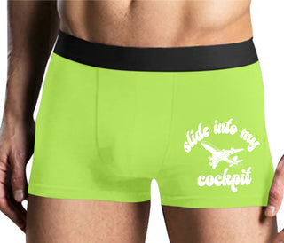 Slide Into My Cockpit - Yellow Boxer Brief