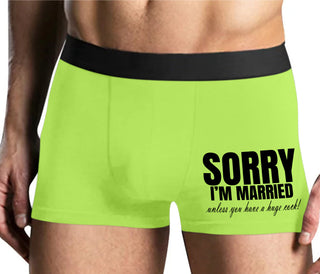 Sorry I'm Married Unless You Have A Huge Cock - Yellow Boxer Brief