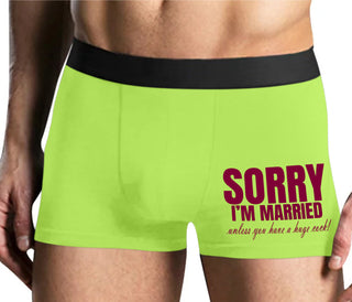 Sorry I'm Married Unless You Have A Huge Cock - Yellow Boxer Brief